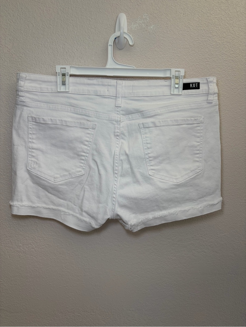 Kut from the Kloth Kity Denim Boyfriend Shorts White Denim Jean Shorts Sz 14 - Picture 12 of 16
